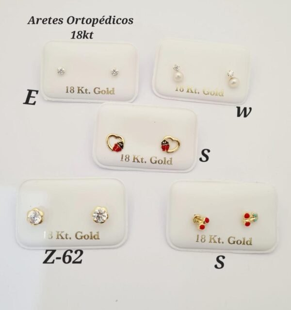 Aretes para niña 18k